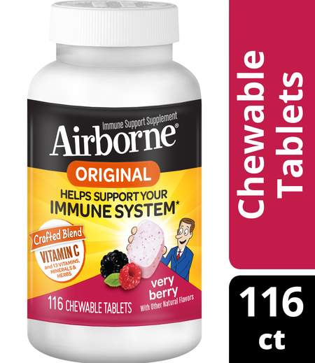 Airborne Berry Chewable Immune Support Tablets 116 Ct