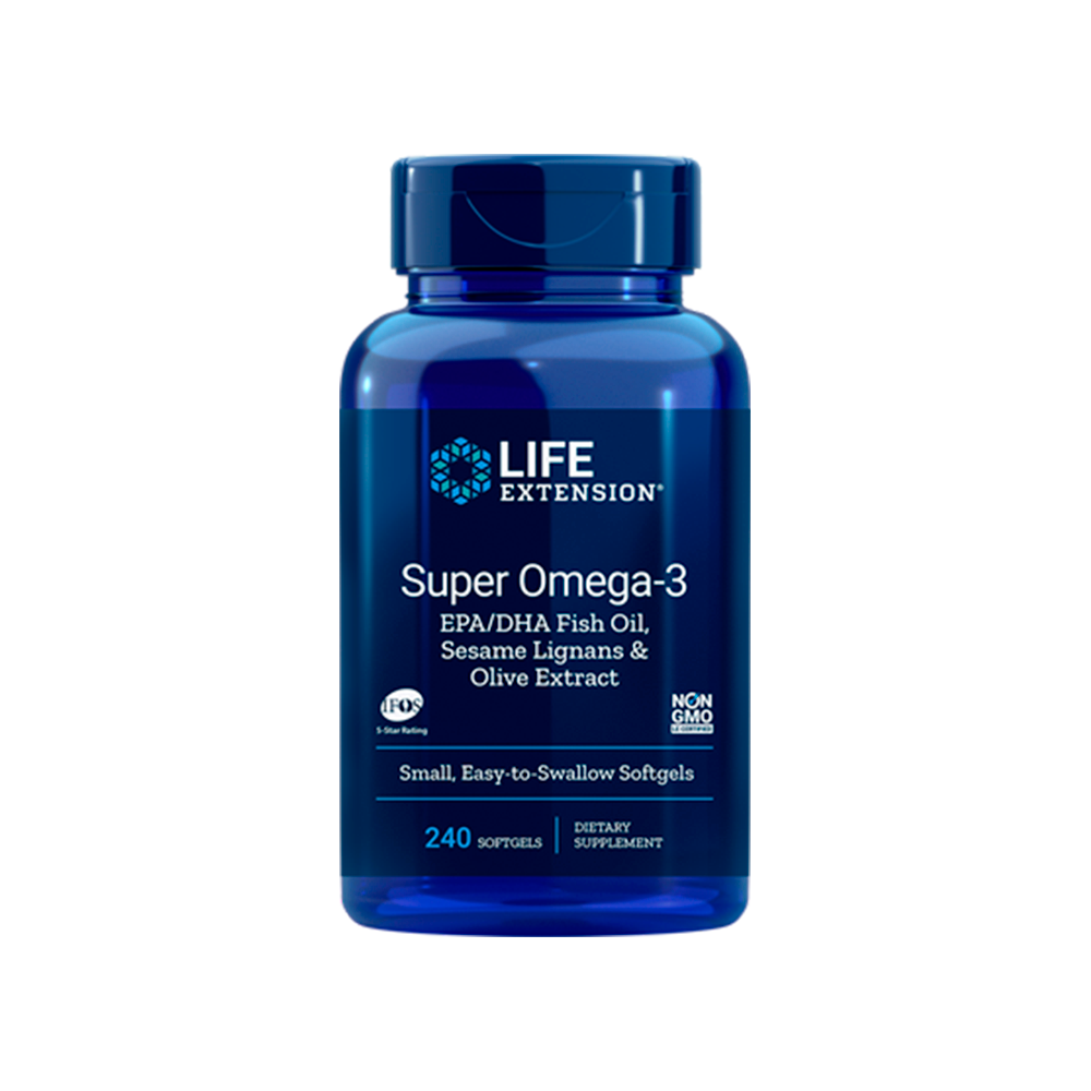 Super Omega-3 EPA/DHA Fish Oil, Sesame Lignans & Olive Extract 240caps